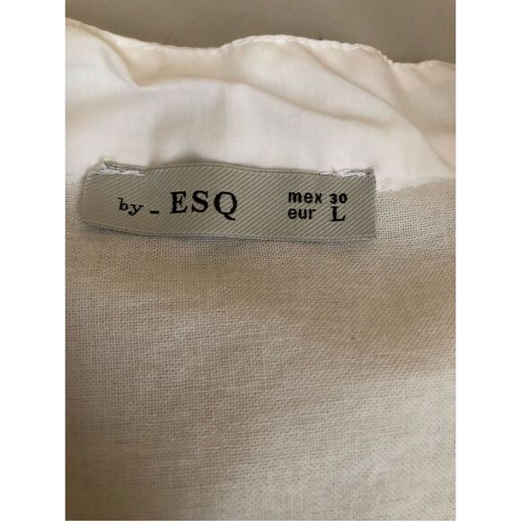 By ESQ White Boho Embroidered Peasant Dress Tassel Sleeve Tiered Midi SZ L - Picture 12 of 13